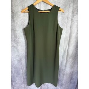Harve Benard Olive Green Sleeveless Sheath Dress Size 8 Business Professional